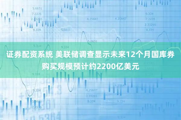 证券配资系统 美联储调查显示未来12个月国库券购买规模预计约2200亿美元